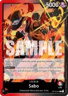 Red/Black Sabo leader card