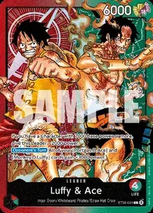 Red/Green Luffy & Ace leader card
